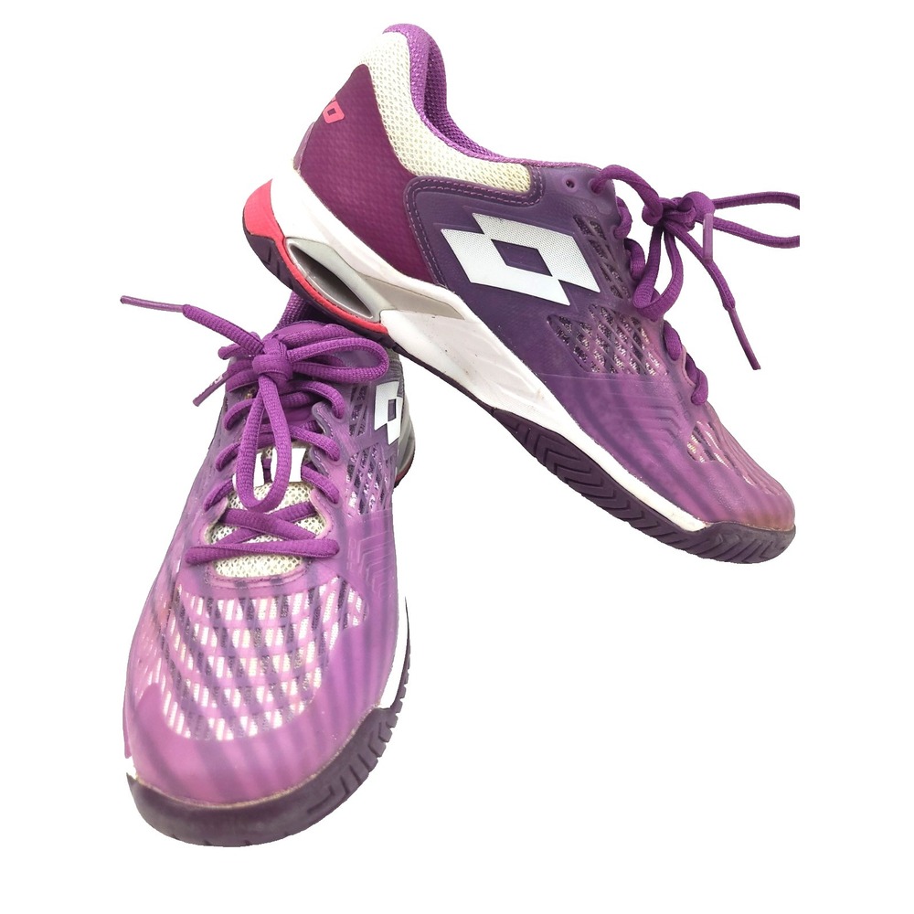 Womens Lotto Mirage 100 Speed Tennis Shoes White Purple Sz 7 No Insoles
